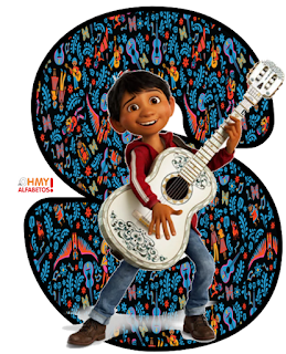 Abecedario Inspirado en la Película Coco de Disney, con Números. Alphabet Inspired in the Disney Movie Coco, with Numbers.