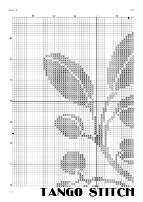 Black and white cherry cute easy cross stitch hand embroidery pattern - Tango Stitch