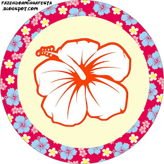 Girls Hawaiian Party Toppers or Free Printable Candy Bar Labels.