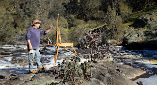 Andy Dolphin, plein air artist with French easel