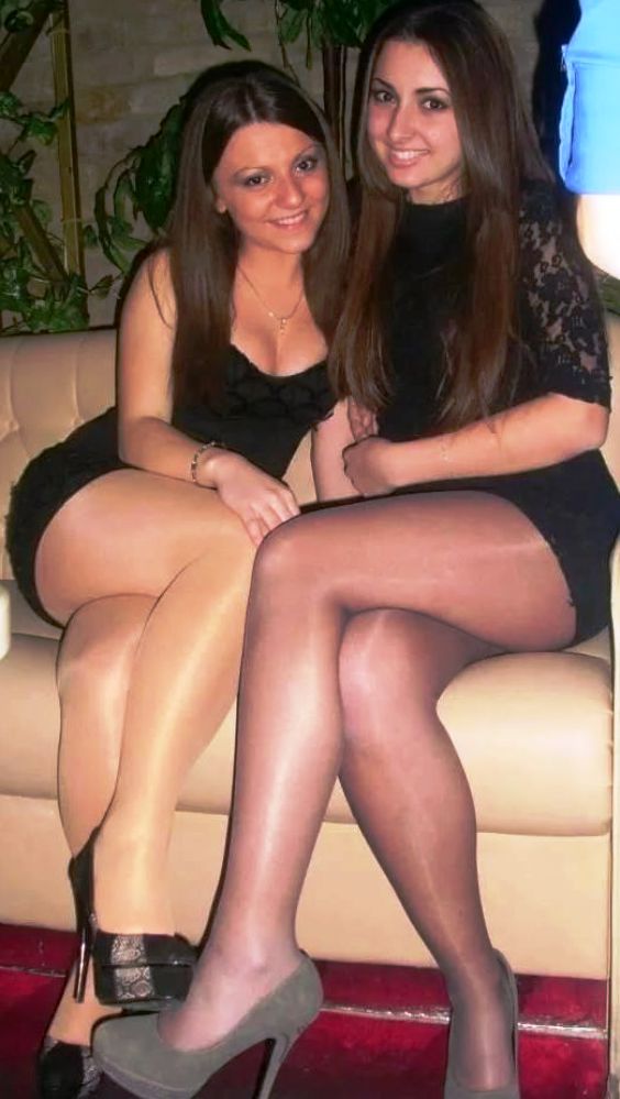 Two girls in a nylon party