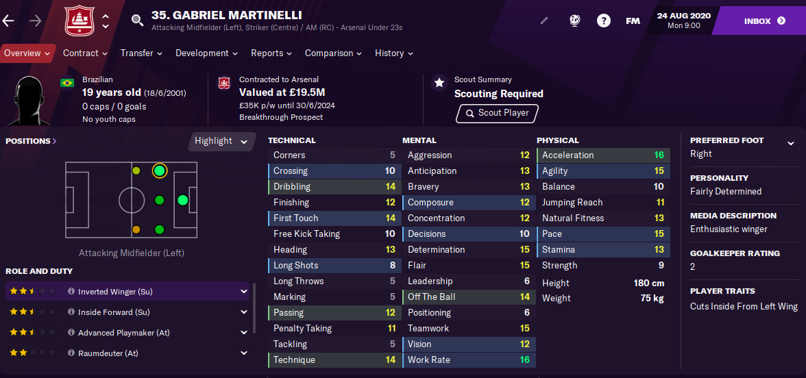 FM21 Gabriel Martinelli 2021