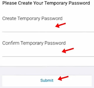 create teporary password and click submit - Copy