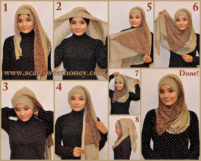 cara memakai jilbab modern