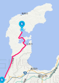 能登半島一周 自転車の旅 3日目 MAP