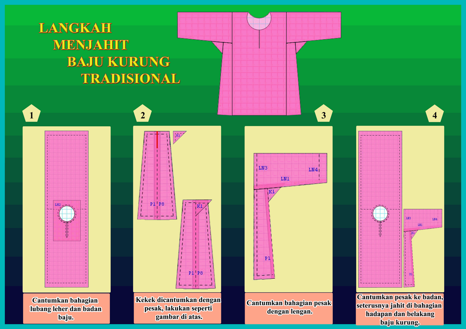 Jahit baju  kurung dari kain yang berkaki Sewing Project 