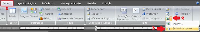 Como inserir texto de outro arquivo no documento do Word