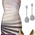 dress, earrings, purse and shoes for ladies: