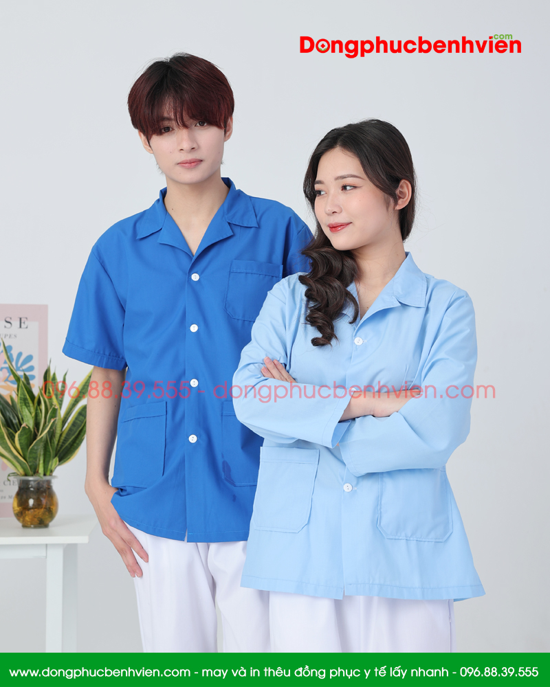 Áo blouse nam nữ dáng ngắn - áo blu y tá, điều dưỡng, dược sĩ