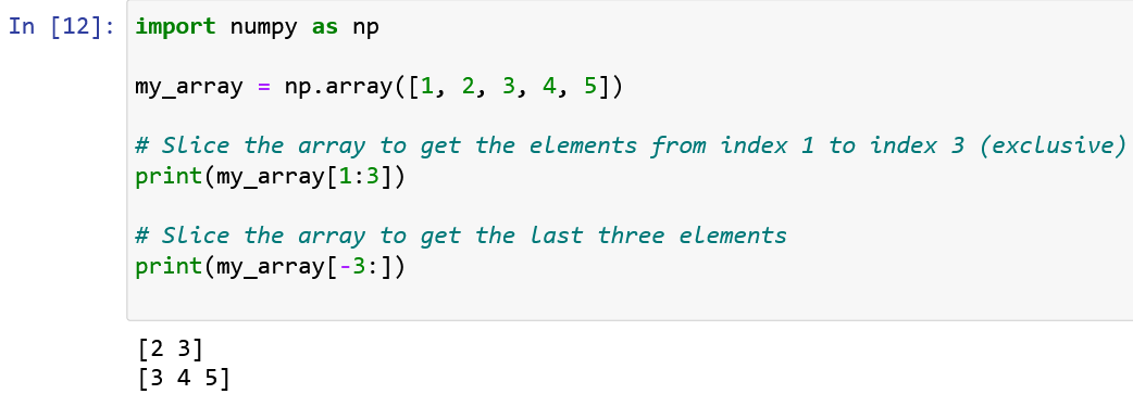 NumPy Array Slicing - Accessing array elements using index python ...