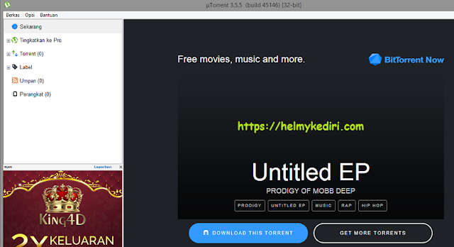menggunakan utorrent 