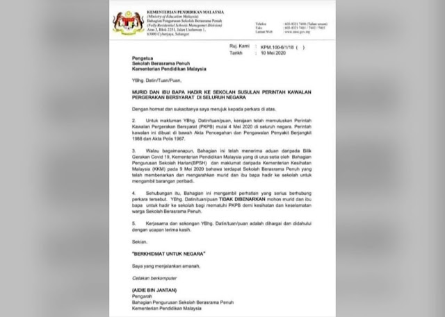 PKPB: Sekolah Berasrama Penuh Ditegur Arah Ibu Bapa Murid ...