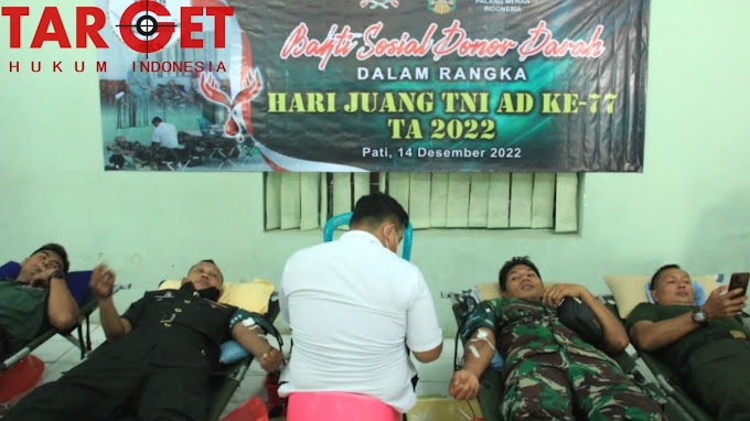 Dalam Rangka Hari Juang TNI AD Tahun 2022, Kodim Pati Gelar Baksos Donor Darah