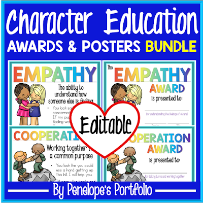 Character Education Awards and Posters Bundle