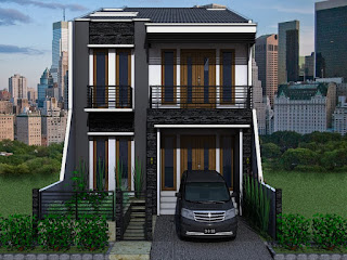 Model Rumah Minimalis 2 Lantai Type 36 Tampak Depan