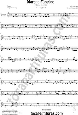 Marcha Fúnebre de Chopin Partitura de Trompeta Fliscorno Sheet Music Trumpet Flugelhorn Funeral March