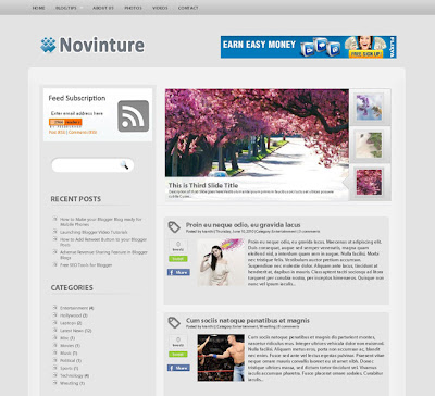 stunning blogger template Novinture