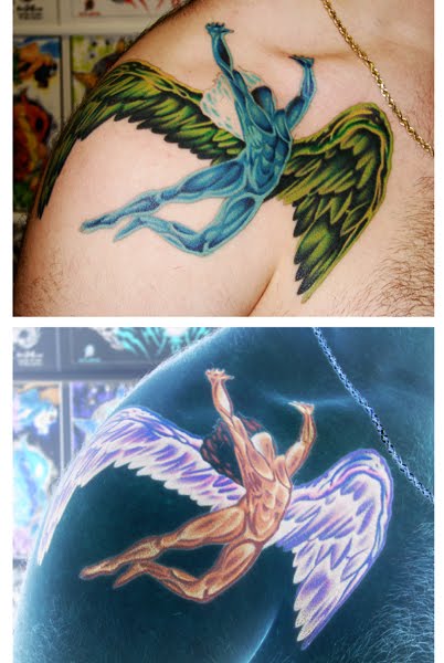 This guy wanted to do something "trippy" with his Led Zepplin tattoo, 