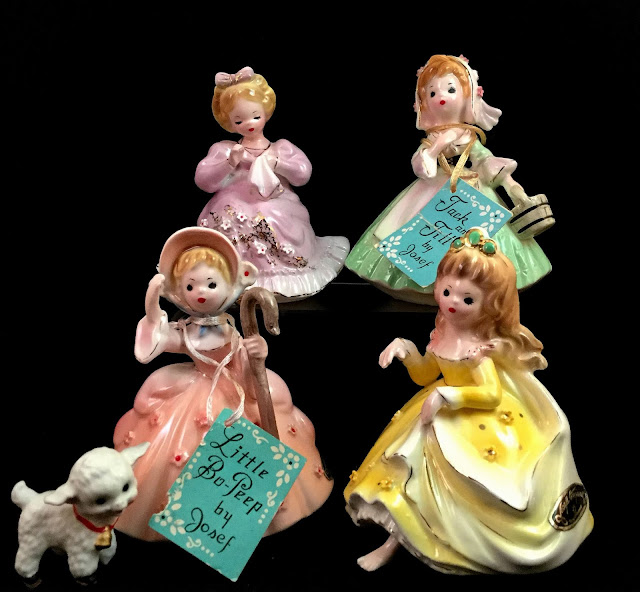 Josef Originals figurines Nursery Rhymes Series cinderella little bo peep curly locks jill  fortheloveofjosefs