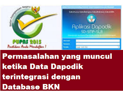 gambar permasalahan yang muncul ketika Data Dapodik terintegrasi dengan Database BKN