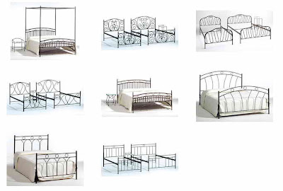 several wrought iron beds