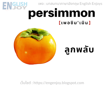 คําศัพท์ภาษาอังกฤษ ผลไม้ - persimmon (ลูกพลับ)_Fruits