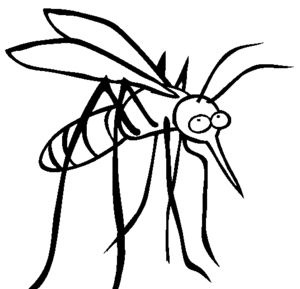 Gambar Nyamuk Kartun Hitam Putih