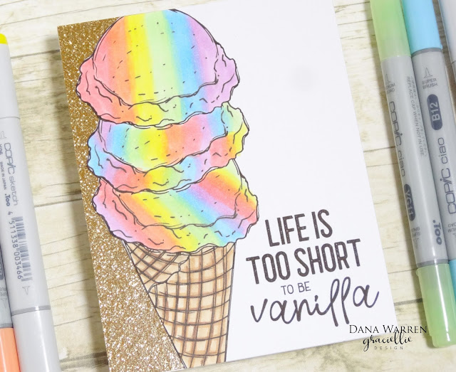 Dana Warren - Kraft Paper Stamps - Graciellie Designs - Ice Cream