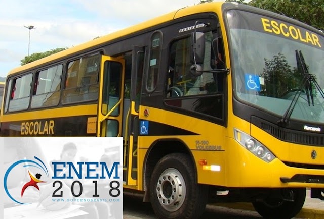 Saiba a hora e local de saída de transportes para o Exame Enem 2018 em Ruy Barbosa.