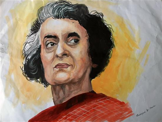 Indira Gandhi, painting by Swayam Mane (www.indiaart.com)