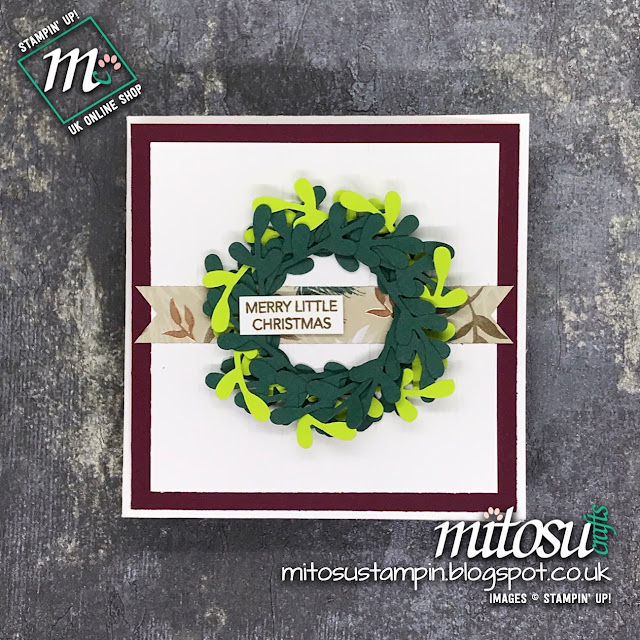 Stampin' Up! Peaceful Noel & Sprig Punch Bundle Card Idea. Order cardmaking products from Mitosu Crafts UK Online Shop