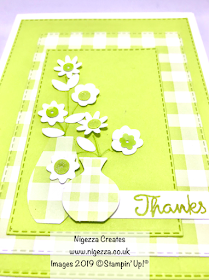 Gingham Layered Flower Card Stampin Up! Nigezza Creates