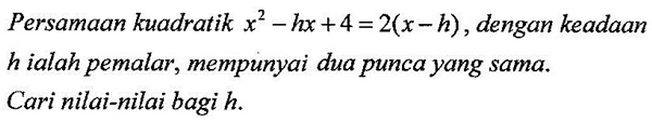 Soalan Matematik Persamaan Linear Tingkatan 1 - Persoalan o