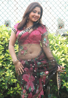 Meenakshi Kailash Transparent Saree Navel Show