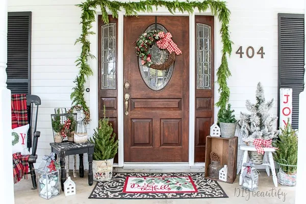 collected items on front porch