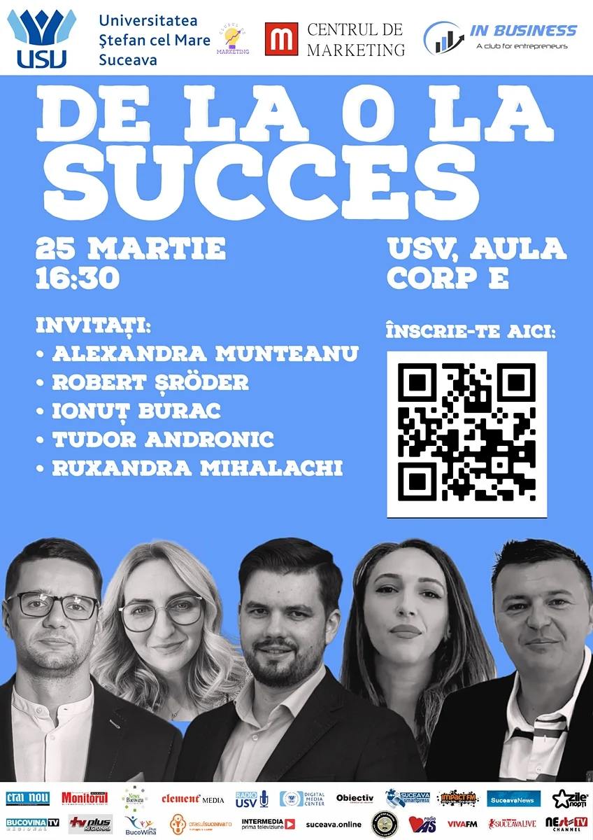 Clubul de Marketing din cadrul USV organizează evenimentul „De la zero la succes”