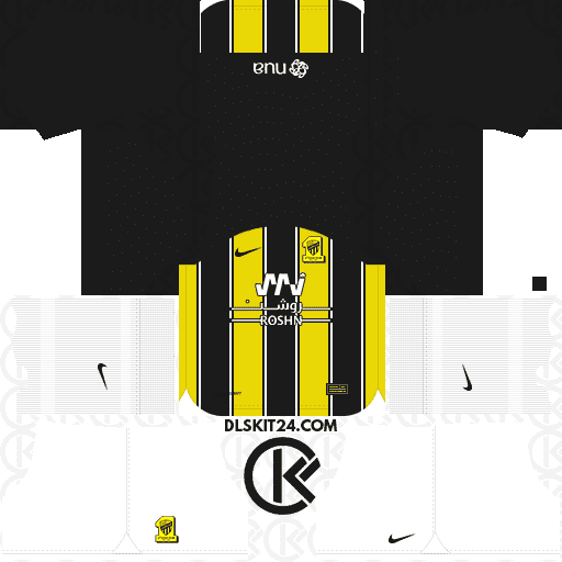 Al-Ittihad Club Kits 2023-2024 Nike - Dream League Soccer Kits 2024 (Home)