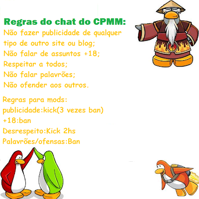 Regras do chat do Club Penguin e Muito Mais (CPMM)