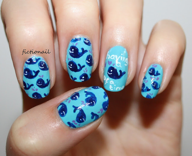 Whale Pattern Nail Art Having a Whale Of a Time