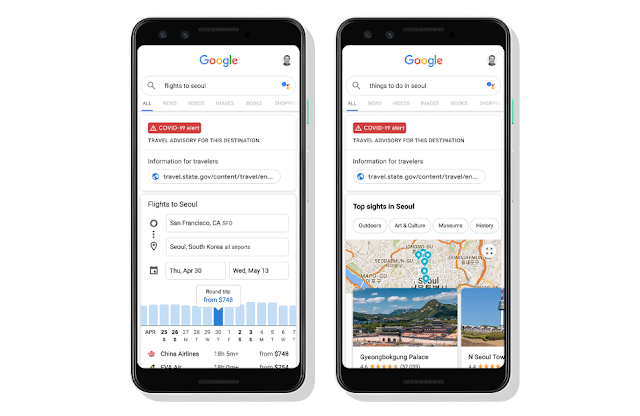 تحديث تطبيق Google Travel بمزيد من المعلومات المحلية حول COVID-19