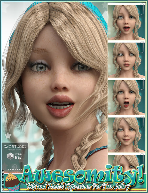 http://www.daz3d.com/awesomity-mix-and-match-expressions-for-tween-julie-7-and-genesis-3-female-s