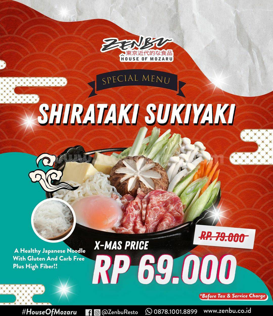 Promo Zenbu Resto X–Mas Edition Shirataki Sukiyaki Hanya Rp 69.000