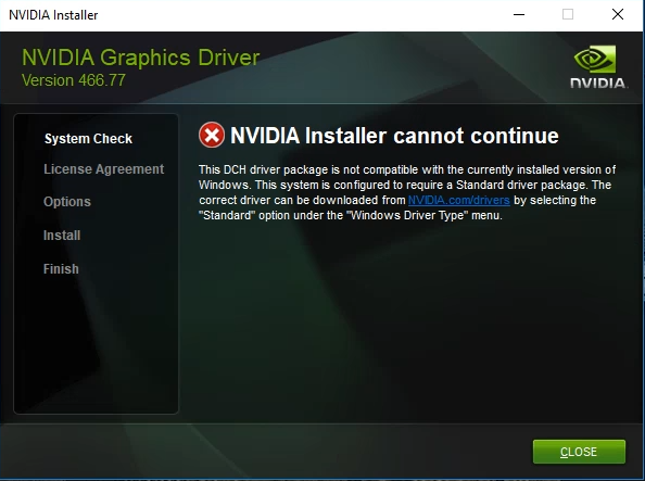 Cum putem descarca driverul normal whql Nvidia fara dch - rezolvare problema "This DCH driver package is not compatible"