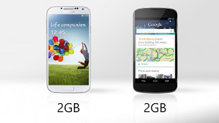 Samsung Galaxy S4 VS LG NEXUS 4 RAM