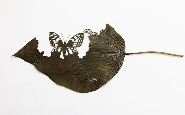 Leaf cutting art by Lorenzo Duran