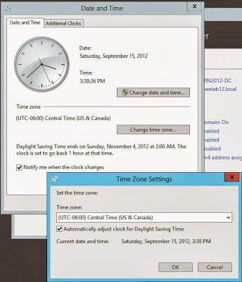 Windows Date and Time configuration