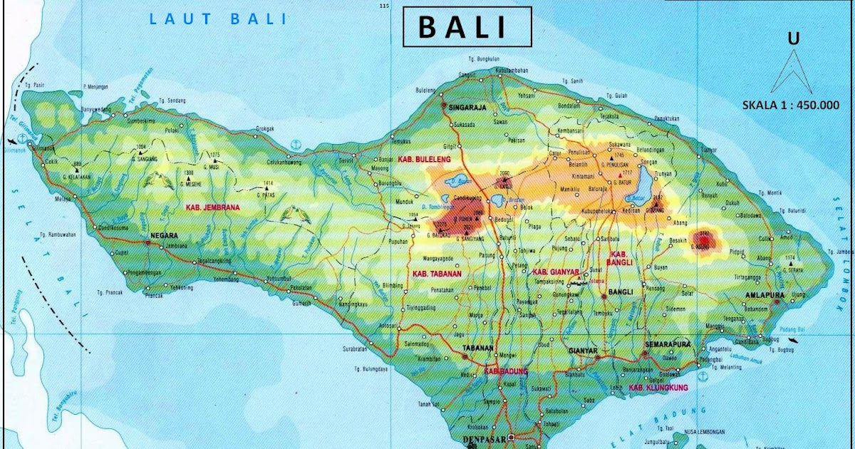 PETA BALI  GEOGRAFI REGIONAL INDONESIA