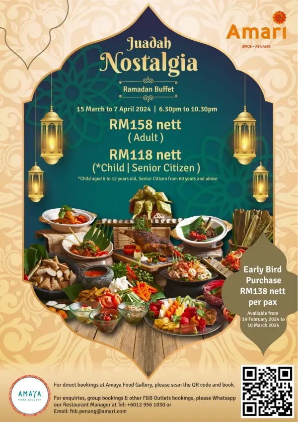 Harga Buffet Ramadhan di Amari Spice Penang