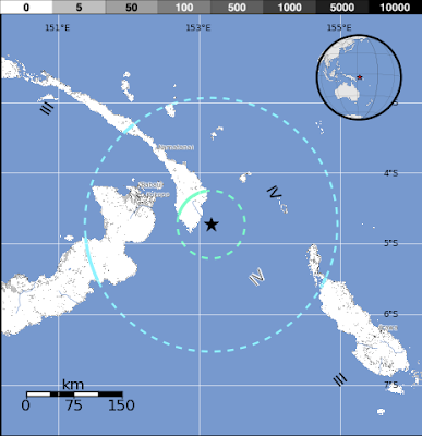 Terremoto de 6,7 grados se registró en la Región de Nueva Irlanda, Papúa Nueva Guinea el 28 de julio 2012