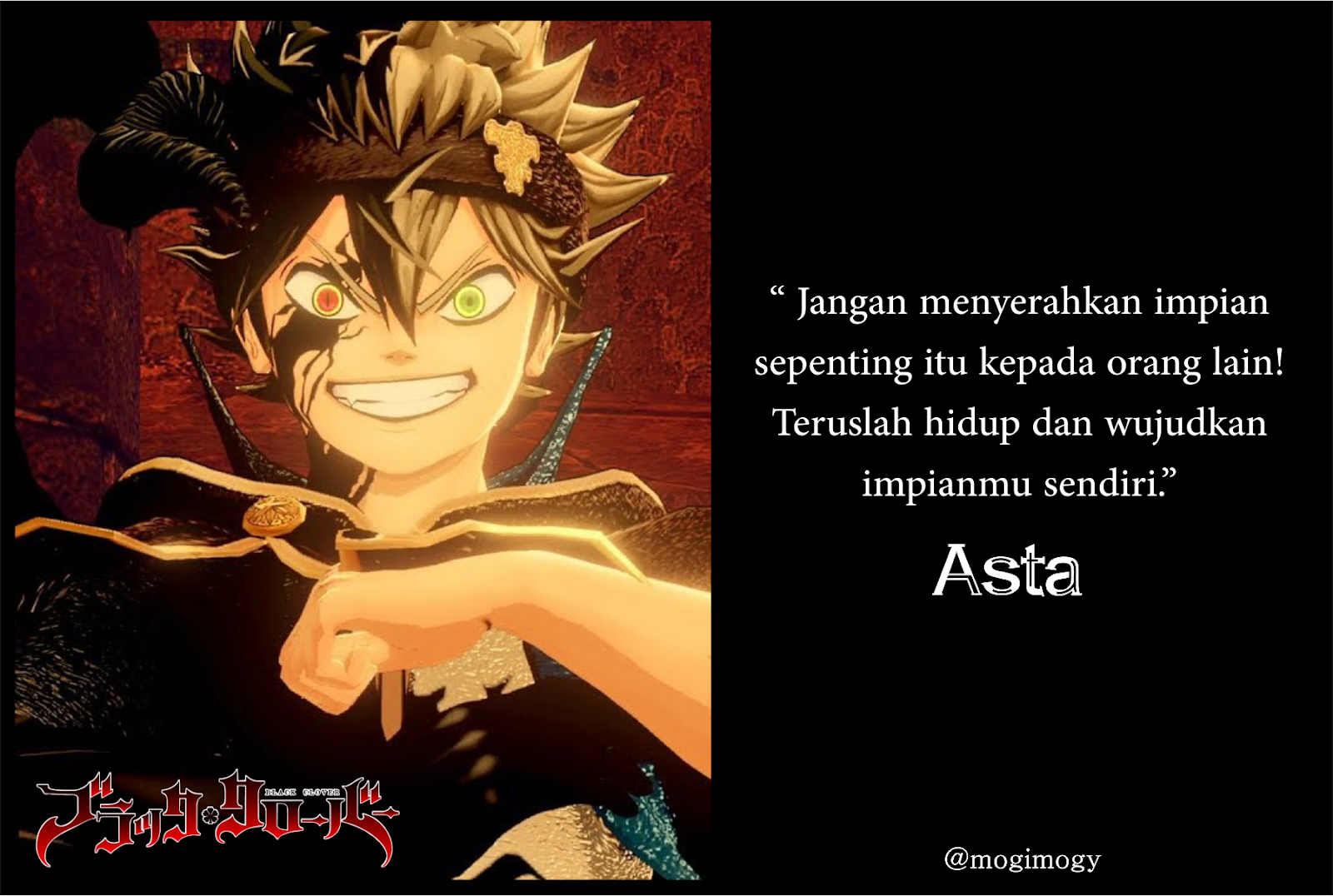 20 Kata Bijak Dan Keren Karakter Anime Black Clover Mogimogy